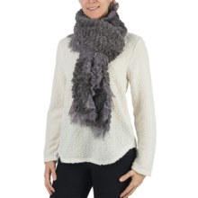 Dylan by True Grit Faux-Fur Scarf - Lace Trim (For Women) in Grey - Closeouts