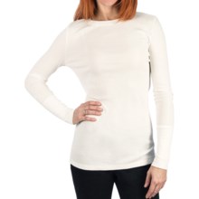 Dylan by True Grit Long & Lean T-Shirt - Heathered Rib, Long Sleeve (For Women) in White - Closeouts