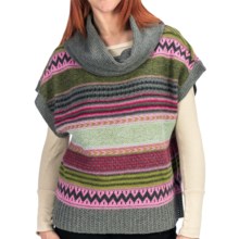 Dylan by True Grit Modern Vintage Aztec Poncho Sweater - Cowl Neck, Short Sleeve (For Women) in Multi - Closeouts