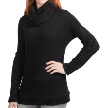 Dylan by True Grit Sparkle Shirt - Faux Mohair, Cowl Neck, Long Sleeve (For Women) in Black - Closeouts