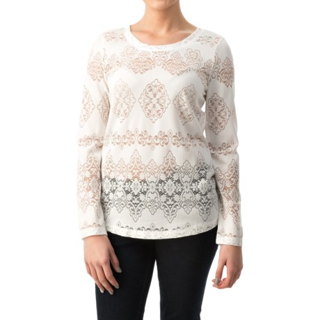 dylan Lariat Lace T Shirt Long Sleeve (For Women)