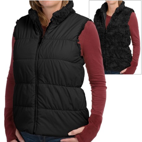 dylan Puffer Reversible Vest Faux Fur Insulated For Women