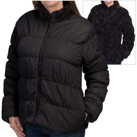 dylan Reversible Puffer Jacket Faux Fur Insulated For Women