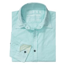 Earnest Sewn Micro Check Shirt - Cotton Enzyme Wash, Long Sleeve (For Men) in Capri - Closeouts