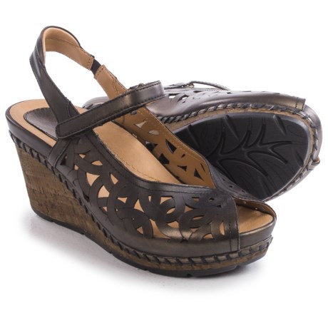 Earth Aquarius Sandals Leather, Wedge Heel (For Women)