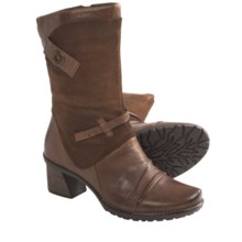 Earth Chinook Leather Boots - Side Zip (For Women) in Cinnamon - Closeouts