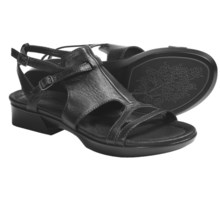 Earth Dual-Buckle Sandals - Leather (For Women) in Black Calf - Closeouts