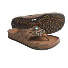Earth Freesia Thong Sandals - Leather (For Women) in Sand - Closeouts