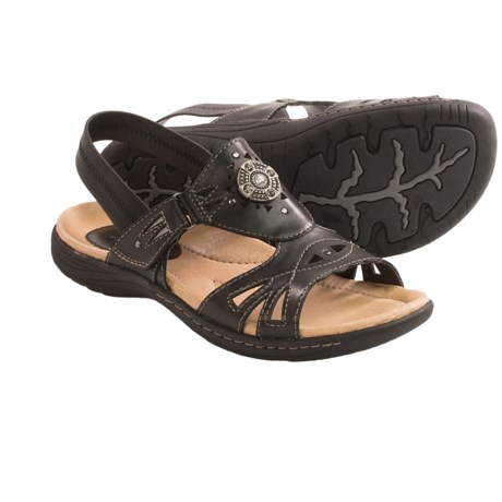 Earth Guava Leather Sandals For Women