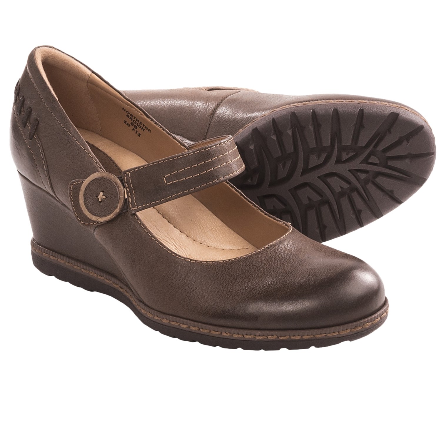 ... Northstar Wedge Mary Jane Shoes - Leather (For Women) in Brown Leather
