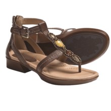 Earth Paprika Sandals - Leather, T-Strap (For Women) in Brown Calf - Closeouts