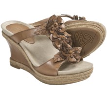 Earthies Bellini Sandals - Leather, Wedge (For Women) in Sand Calf - Closeouts
