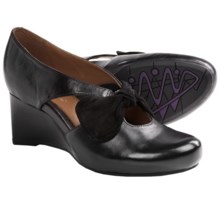 Earthies Bristol Pumps - Wedge Heel (For Women) in Black Calf Leather - Closeouts