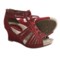 Earthies Carmona Sandals - Suede, Wedge Heel (For Women) in Jazzy Red