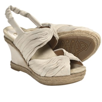 Earthies Javea Wedge Sandals - Suede (For Women) in Desert