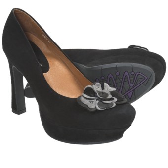 Earthies Monza Pumps - Leather (For Women) in Black Suede