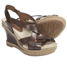 Earthies Salerno Wedge Sandals - Leather (For Women) in Almond Calf - Closeouts