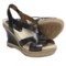 Earthies Salerno Wedge Sandals - Leather (For Women) in Black Calf