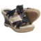 Earthies Semprini Wedge Sandals - Leather (For Women) in Black Calf