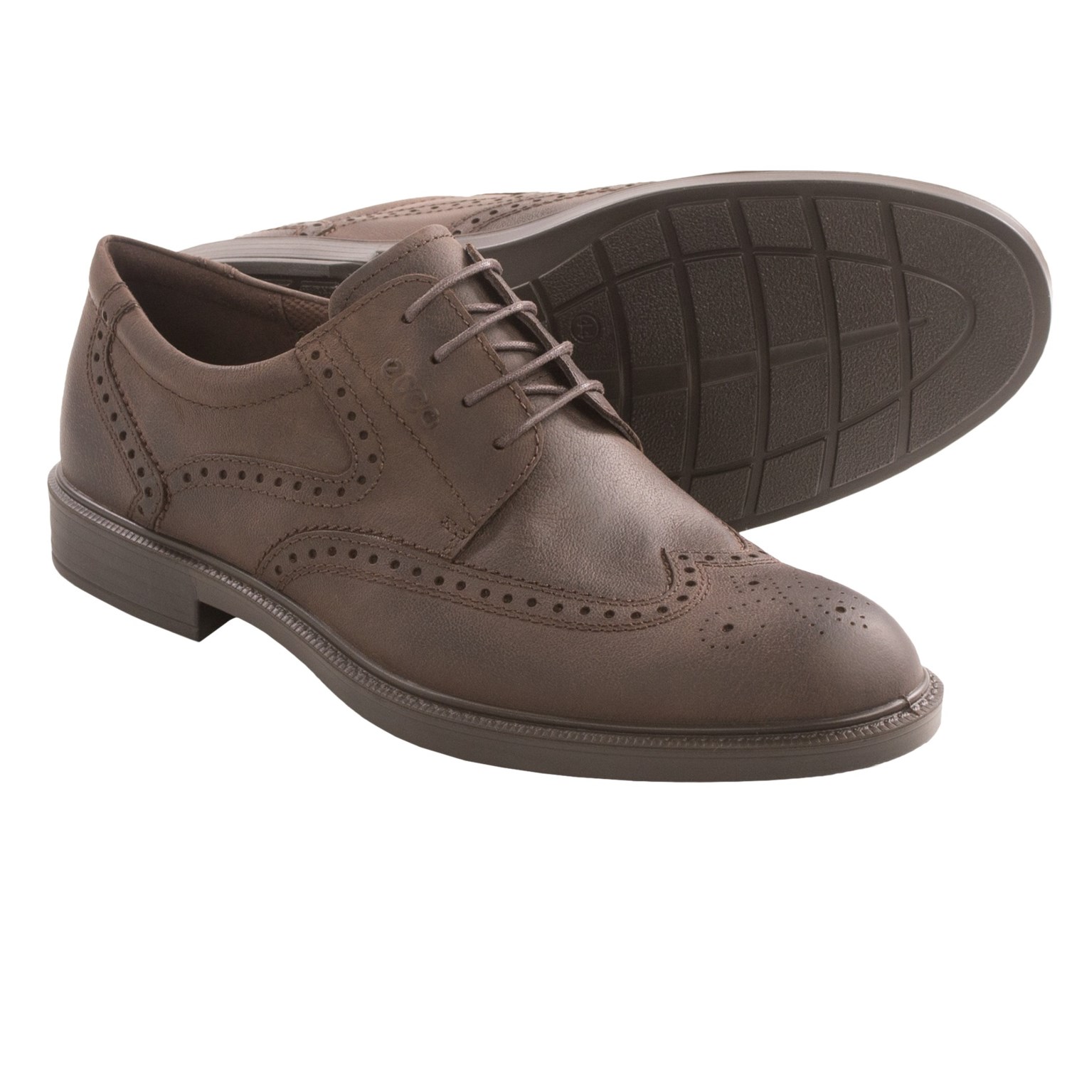 ECCO Atlanta Wingtip Oxford Shoes (For Men) in Coffee