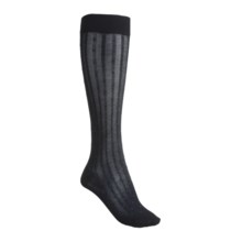 ECCO Pin-Dot Knee-High Trouser Socks - Over-the-Calf (For Women) in Black - Closeouts