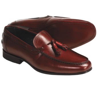 Eduardo G. Florence Tasseled Loafer Shoes - French Calf Leather (For Men) in Red Oak