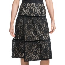 Elegant Skirt with Lace Overlay (For Women) in Black - 2nds