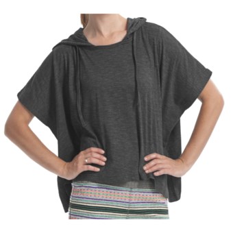 Element Regent Hooded Poncho - Cotton Jersey, Short Sleeve (For Women) in Shadow