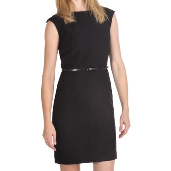 Ellen Tracy Belted Sheath Dress - Short Sleeve (For Women) in Black