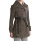 Ellen Tracy Belted Wrap Coat - Textured Wool, Wing Collar (For Women)