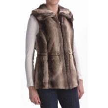 Ellen Tracy Outerwear Anorak Vest - Faux Chinchilla (For Petite Women) in Natural - Closeouts