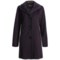 Ellen Tracy Outerwear Classic Kimono Sleeve Coat - Pleated Collar, Wool Blend (For Women) in Plum