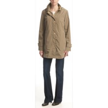 Ellen Tracy Outerwear Faux-Silk Rain Coat - Button-Out Liner (For Women) in Tan - Closeouts