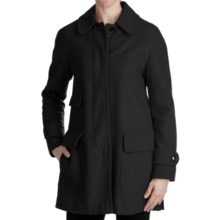 Ellen Tracy Outerwear Fly Front Stadium Coat - Wool Blend (For Women) in Black - Closeouts