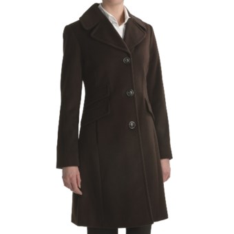 Ellen Tracy Outerwear Straight Wool Coat (For Women) in Mahogany