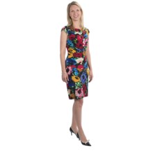 Ellen Tracy Poppy Print Jersey Dress - Sleeveless (For Women) in Floral - Closeouts