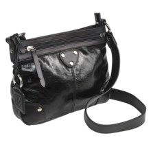 Ellington Bella Crossbody Purse - Glossy Italian Leather in Black - Closeouts