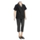 Embroidered Cotton Shirt and Capri Set - 2-Piece (For Plus Women)