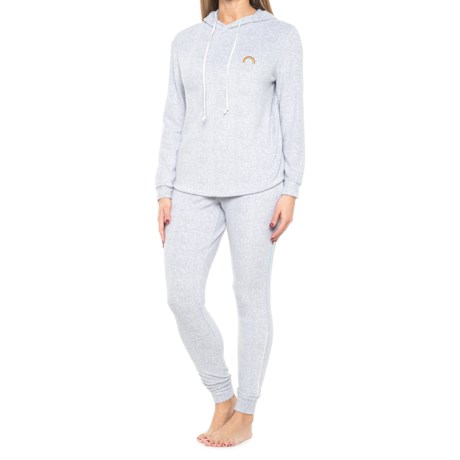 CandC California Embroidered Hoodie and Joggers Set (For Women) - GREY HEATHER (S )