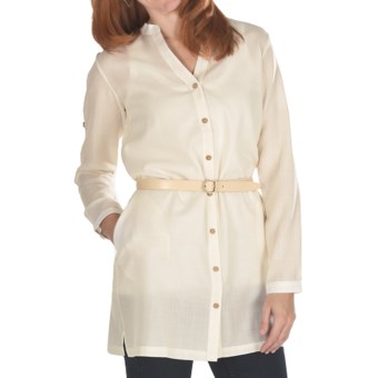 Emu Cabarita Shirt Dress - Merino Wool, Long Sleeve (For Women) in Natural