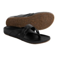 Emu Portsea Sandals - Leather-Sheepskin (For Women) in Black - Closeouts