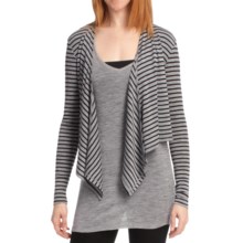 Emu Shell Cove Fly-Away Cardigan Sweater - Merino Wool (For Women) in Grey Marle/Black - Closeouts