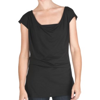 Emu Woonona Oversized T-Shirt - Merino Wool, Short Sleeve (For Women) in Black