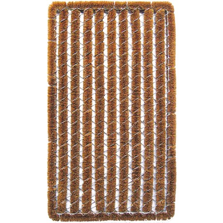 Entryways Rectangular Stripe Wire Brush Bootscraper Coir Entry Mat - 16x27?