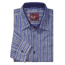 EQ by Equilibrio Pigment Print Sport Shirt - Stripe, Long Sleeve (For Men) in Blue - Closeouts