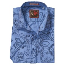 EQ Vintage Bandana Print Shirt - Short Sleeve (For Men) in Blue - Closeouts
