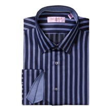 Equilibrio Hombre Plaid Sport Shirt - Long Sleeve (For Men) in Navy - Closeouts