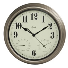 Equity by La Crosse Technology 15" Clock - Temperature and Humidity Display in Silver - Closeouts