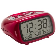Equity by La Crosse Technology LCD Digital Alarm Clock with Temperature in Red - Closeouts