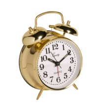 Equity by La Crosse Technology Twin Bell Analog Alarm Clock in Brass - Closeouts